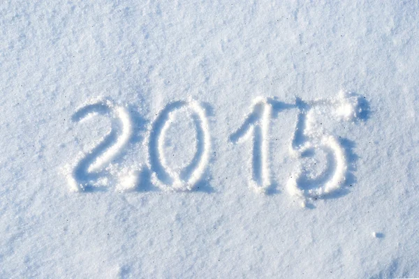 2015 scritto sulla neve — Foto Stock