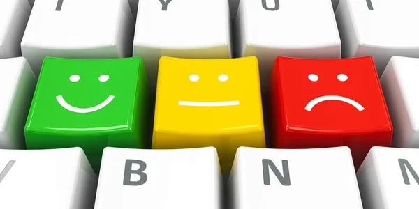 Witte toetsenbord positieve, neutrale en negatieve — Stockfoto