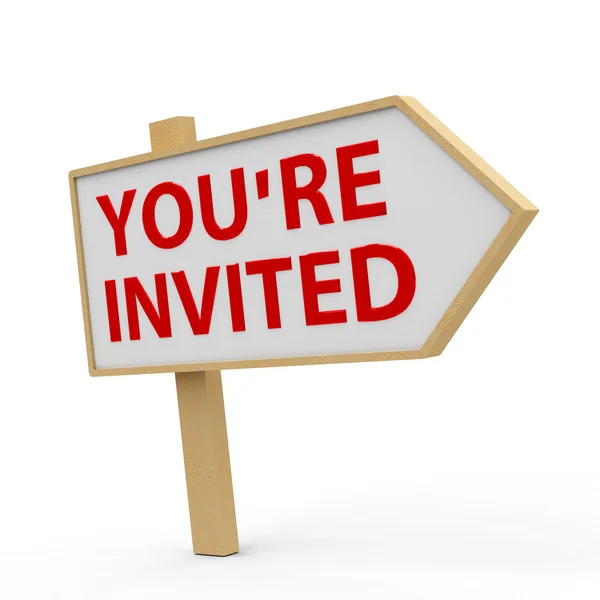 You are invited white banner — Stock Photo, Image