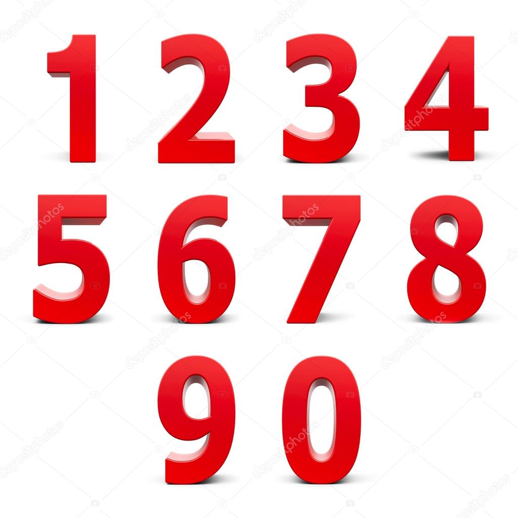 Red numbers set