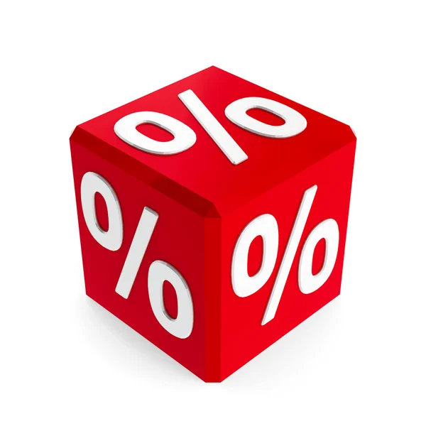 Czerwony przycisk procent — Zdjęcie stockowe