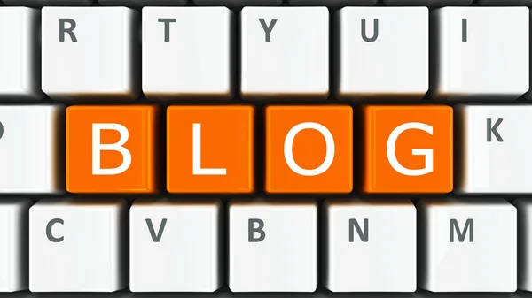 コンピューター キーボード ブログ オレンジ — ストック写真