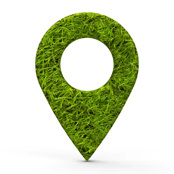Yeşil çim harita işaretçi — Stok fotoğraf