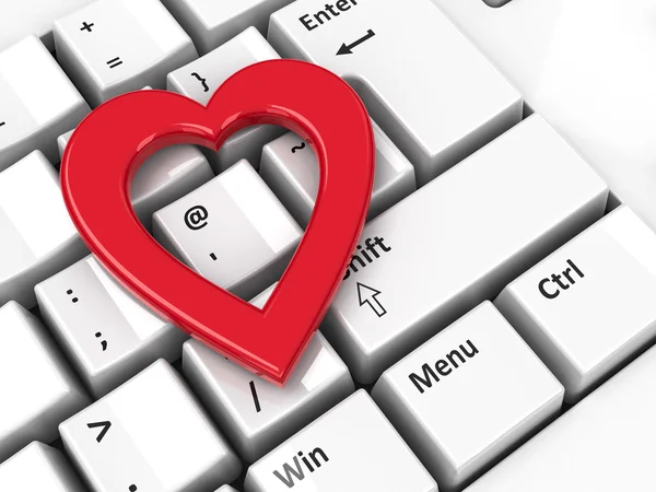 Heart icon on keyboard — Stock Photo, Image