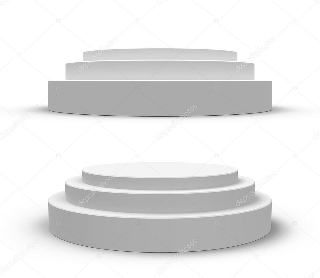 White round podium, isolated on white