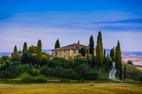 Tuscany táj, San Quirico di Orcia, Olaszország — Stock Fotó