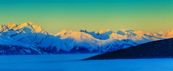 Thyon 4 Valleys, Swiss Alps - panorama — Stock Photo, Image