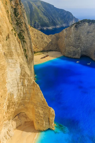 난파선 베이, Navagio-쟈 킨 토스, 그리스 — 스톡 사진