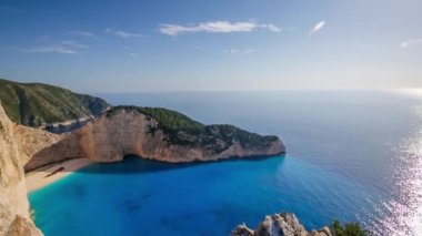 Bay, Navagio - Zakynthos, Yunanistan - havadan görünümü batık