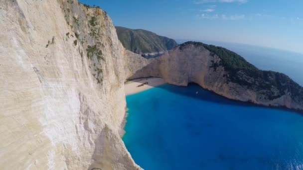 Wrak statku Zatoce Navagio - Zakynthos, Grecja — Wideo stockowe