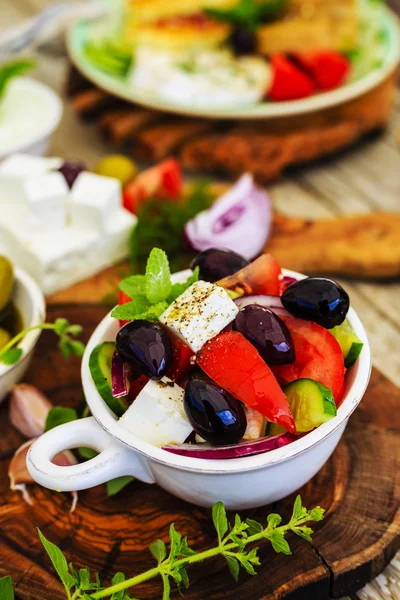 Greek salad, choriatiki — Stock Photo, Image