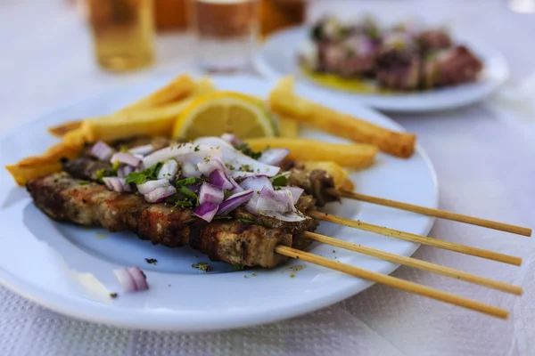 Souvlaki, prato grego — Fotografia de Stock