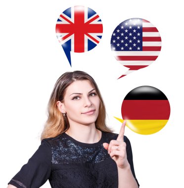 Learning of foreign languages concept. clipart