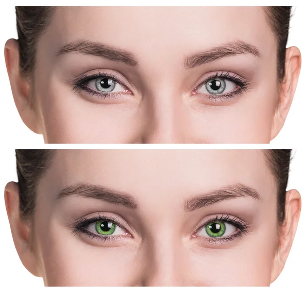 Female eyes in color contact lenses Stock Photo by ©kotin 102031384