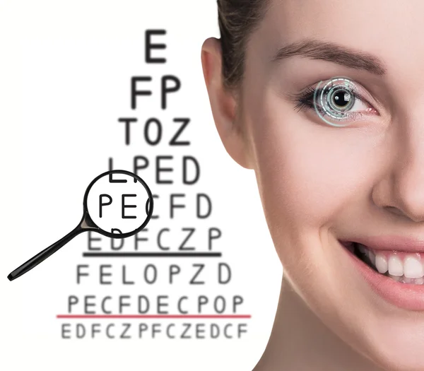 Man with glasses on eyesight test — Stock Photo, Image