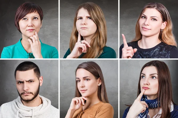 Colagem de retrato de pessoas — Fotografia de Stock