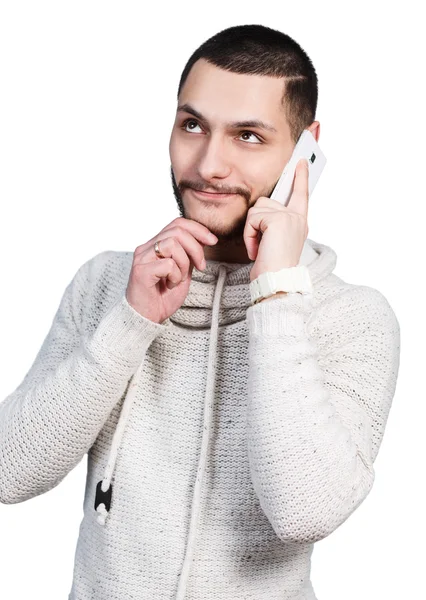 Νεαρός άνδρας που μιλάει στο τηλέφωνο — Φωτογραφία Αρχείου