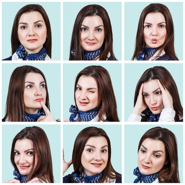 Collage di giovane bella donna — Foto Stock