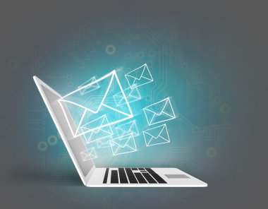 E-posta konsept dizüstü bilgisayar ile