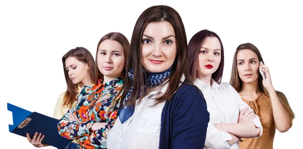 Hermosas mujeres con las manos cruzadas — Foto de Stock