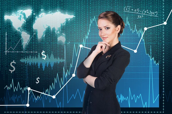 Kadın traiding grafik arka planı — Stok fotoğraf