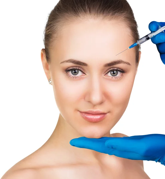 Young woman getting cosmetic injection — Stock Photo, Image