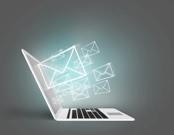 E-mail concept met laptop — Stockfoto