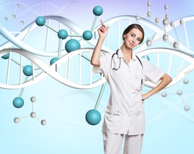 Kadın doktor ve dna molekül formülü