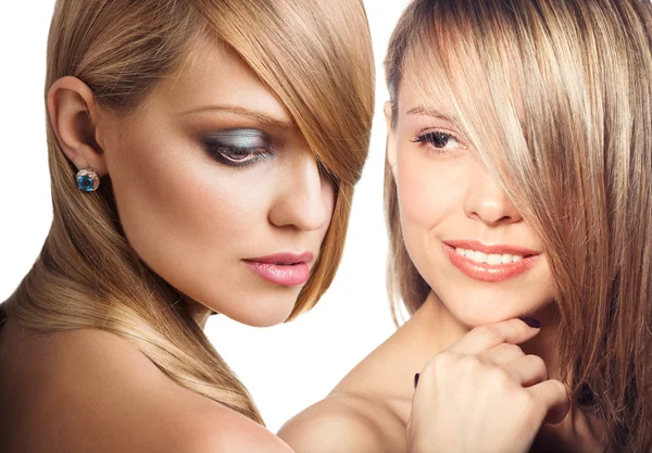 Donne facce con pelle perfetta e make up — Foto Stock