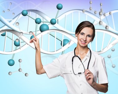 Kadın doktor ve dna molekül formülü