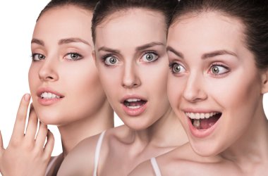 Taze güzel kadın yüzü