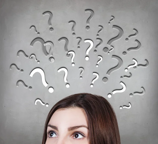 Woman has too many questions — Stock Photo, Image