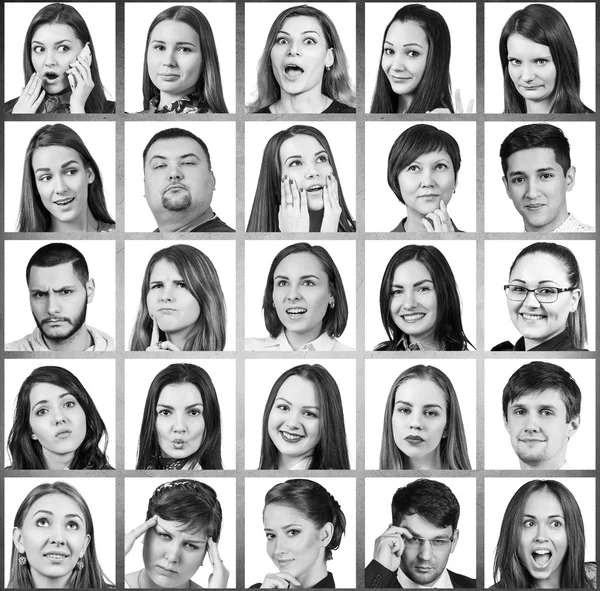 Collage di molte persone diverse — Foto Stock