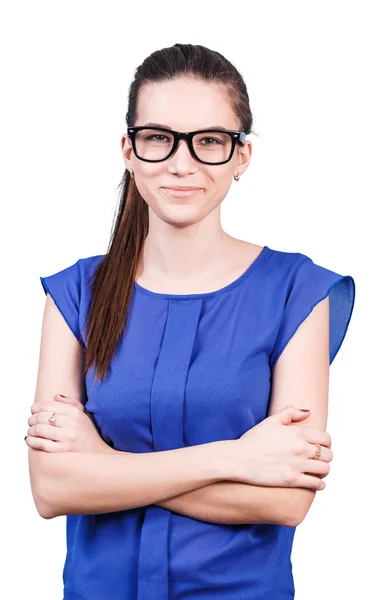 Young woman with crossed hands Stock Image