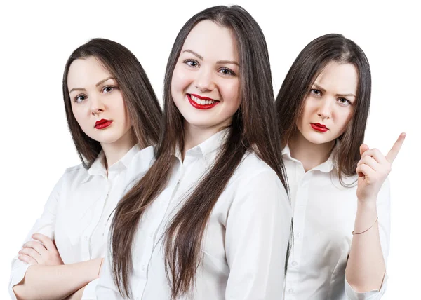 Colagem de mulher jovem com emoções diferentes — Fotografia de Stock