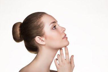 güzel bir kadın yüzü mükemmel bir cilt