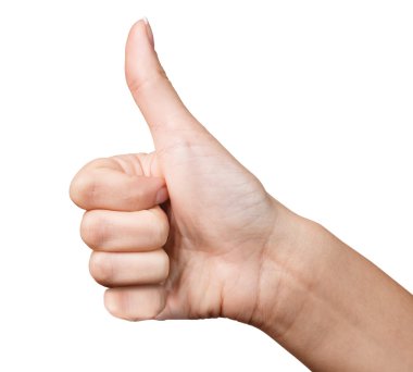 Erkek elinin yakın plan işareti göstermesi