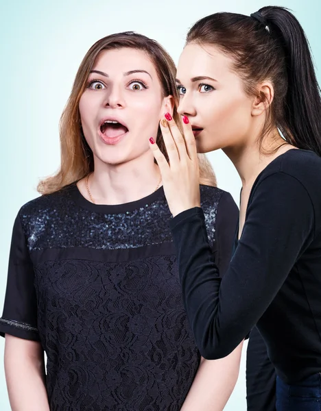 Twee vrouwen gossip — Stockfoto