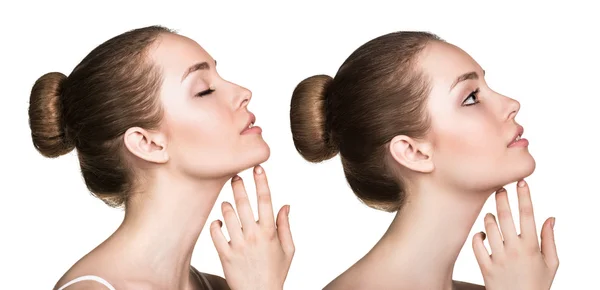 Jeune femme avec une peau fraîche parfaite — Photo