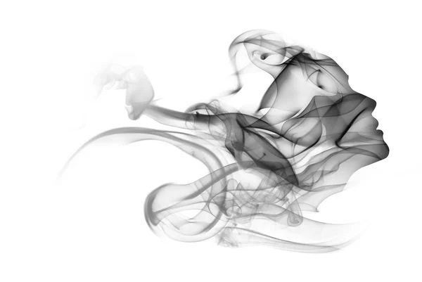 Kaksinkertainen altistuminen muotokuva naisen ja savun . — kuvapankkivalokuva