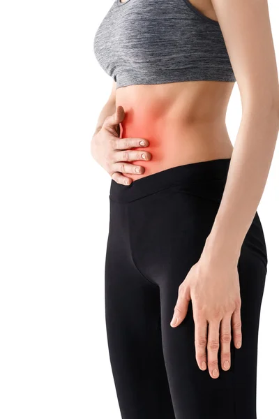 Woman with abdominal pain — Stock Image Woman with abdominal pain Stock Picture
