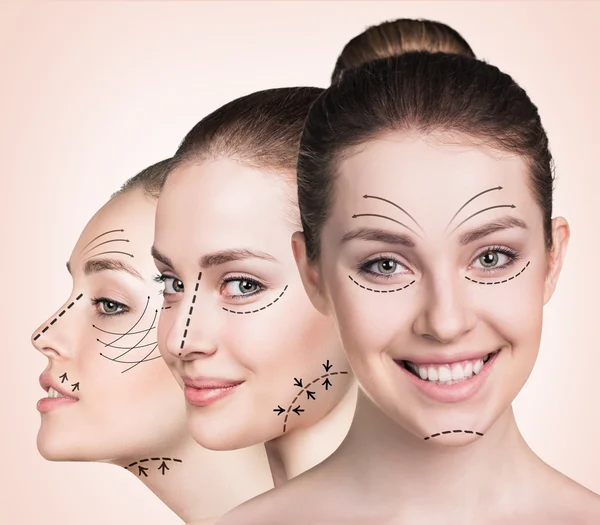 Genç kadının güzel yüzleri