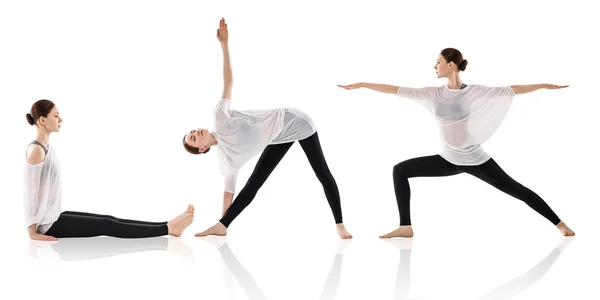 Jonge vrouw doet yoga oefening — Stockfoto