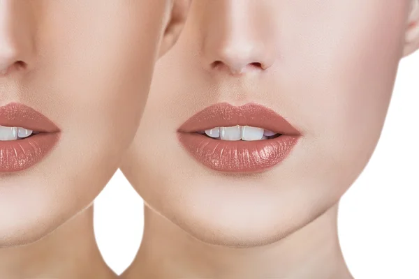 Beautiful young woman lips close-up. — Stock Photo, Image