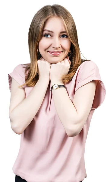 Mujer feliz sonriendo — Foto de Stock