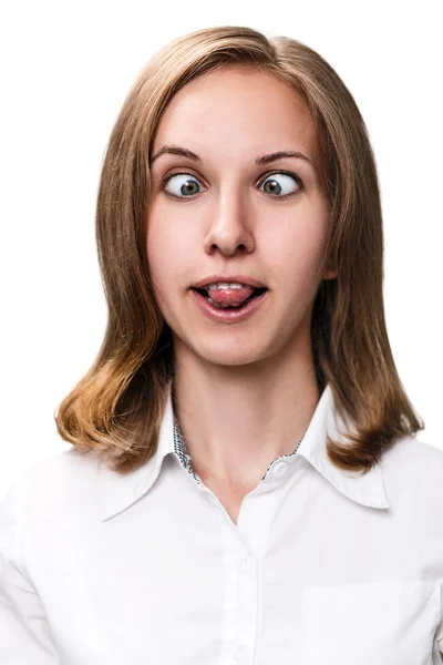 Young woman showing grimace — Stock Photo, Image
