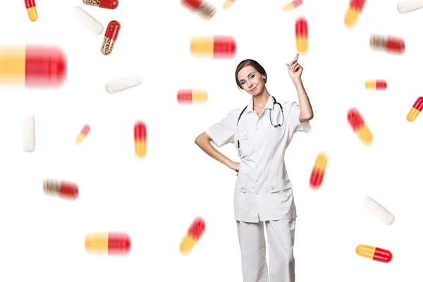 Smiling female doctor in uniform — Stock Photo, Image