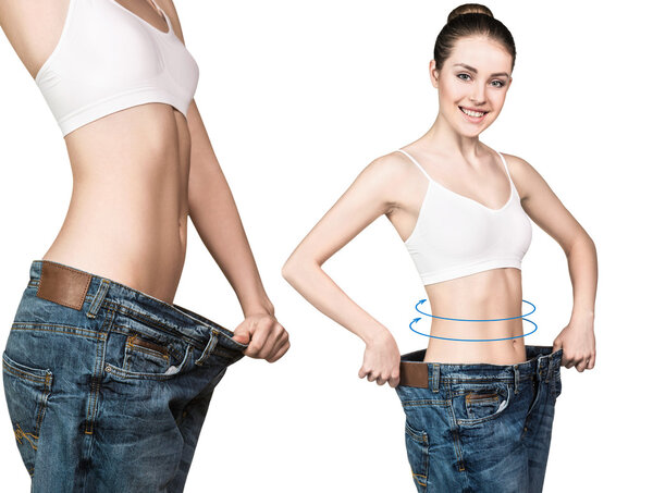 Тело со стрелками и в огромных джинсах
