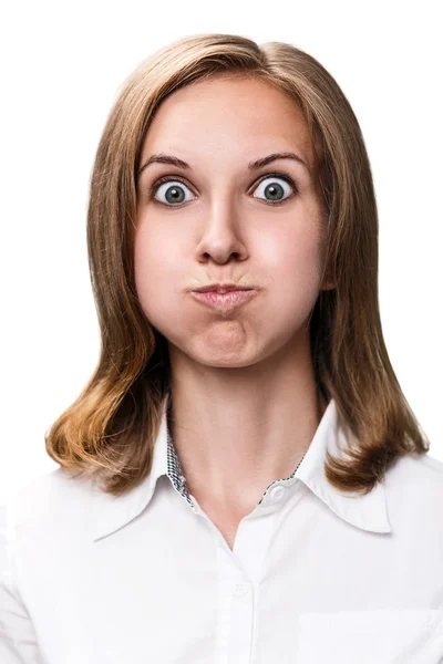 Young woman showing grimace — Stock Photo, Image