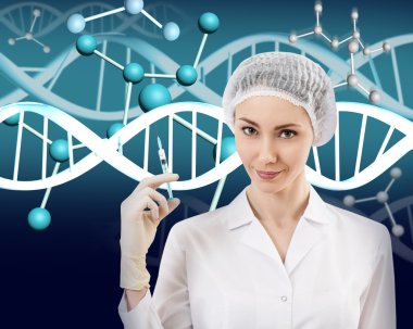 Doktor dna molekülü arka plan üzerinde
